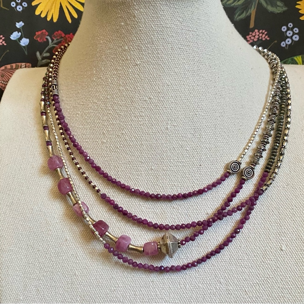 Sundance Razzberry Multi-Strand Necklace